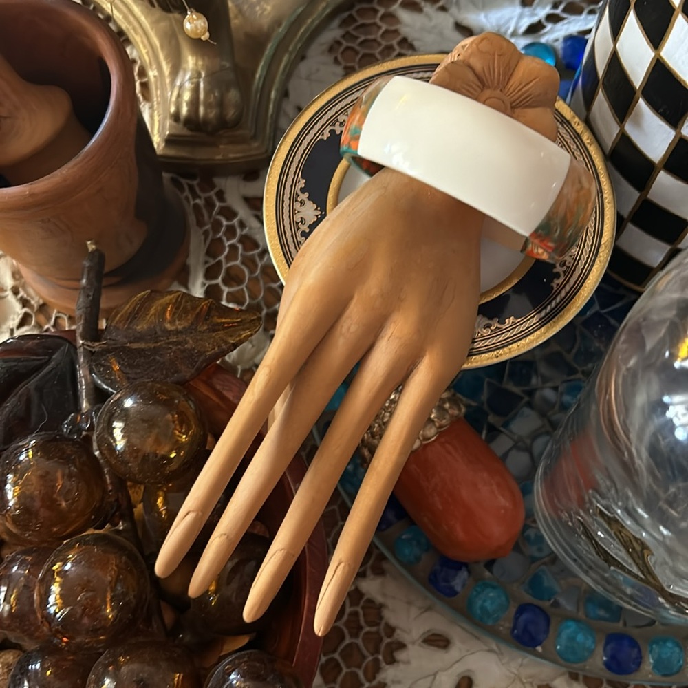 Lucite & Resin Wide Bangle Bracelet - Picture 4 of 7